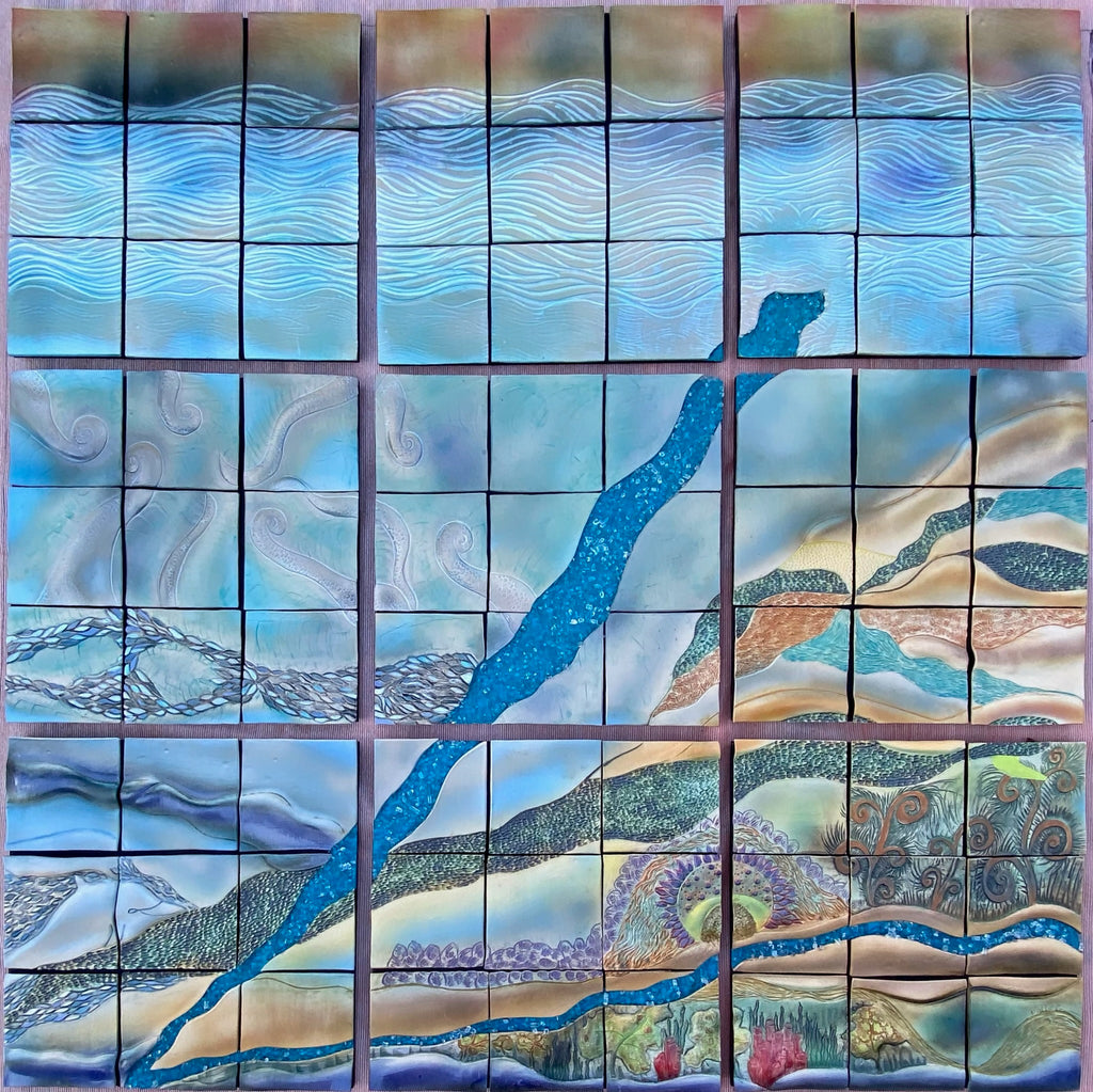 Brenda completes a 6' x 6' underwater Sea Mural