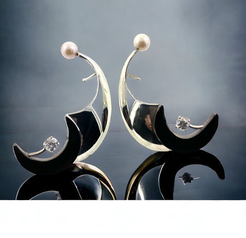 Sterling Grenadilla Earrings with Zircon