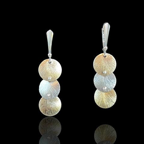 Three Part Circular Dangle Earrings