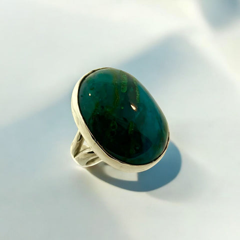 Sterling Chrysacola Ring