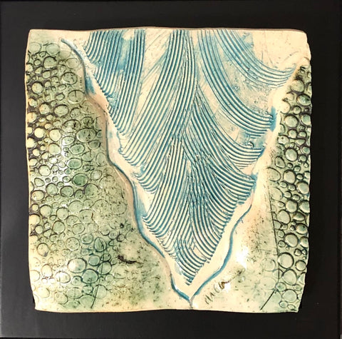 rushing in ceramic tile green