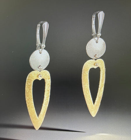 Heart Shaped Mixed Metal Dangles