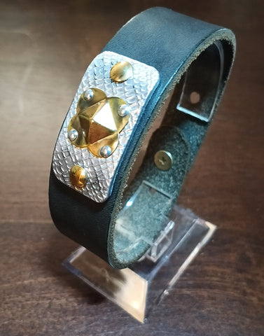 Leather Mix Metal Cuff