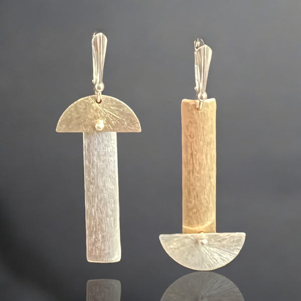 Asymmetrical Half Moon and Rectangle Dangles