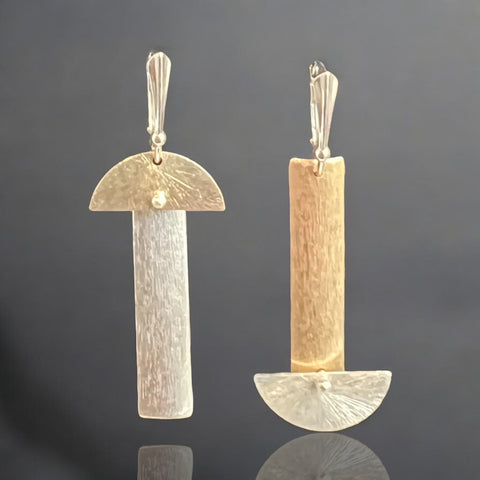 Asymmetrical Half Moon and Rectangle Dangles