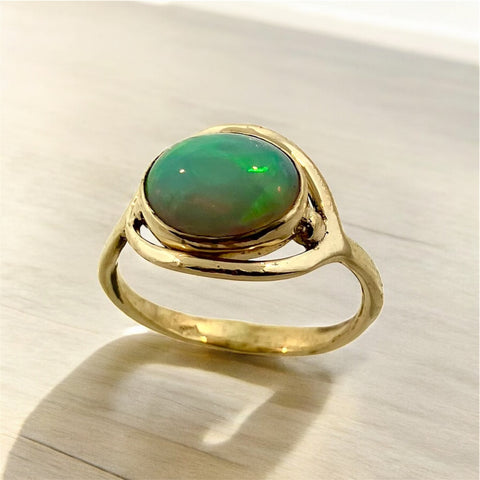 14K Gold Opal Ring