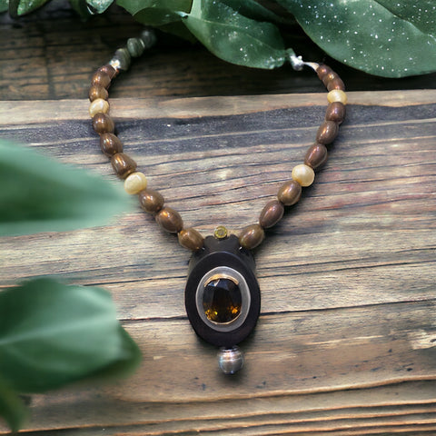 Tourmaline & Tahitian Pearl Pendant