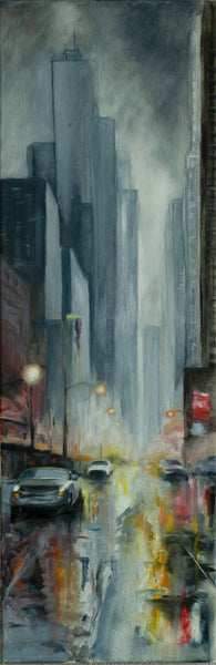 Luminous Trails on Wet Asphalt