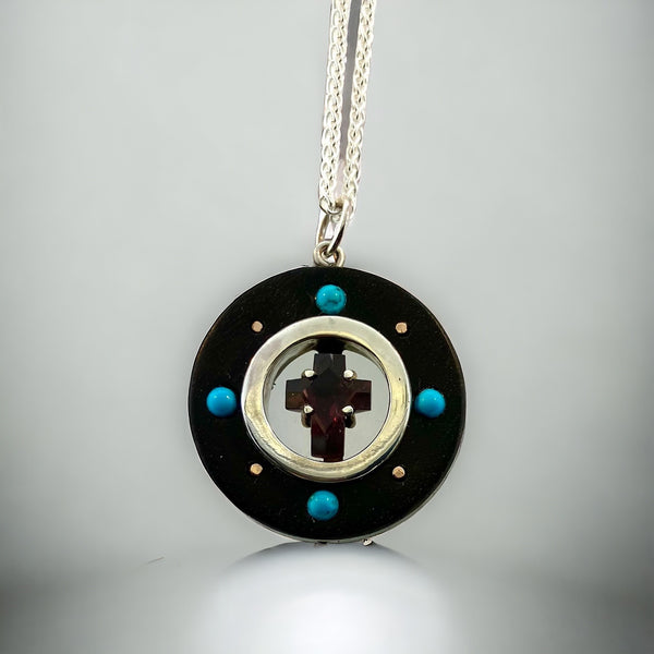 Garnet Cross on Grenadilla Wood