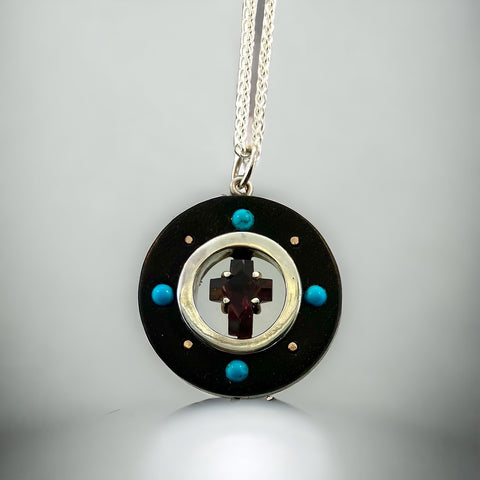 Garnet Cross on Grenadilla Wood