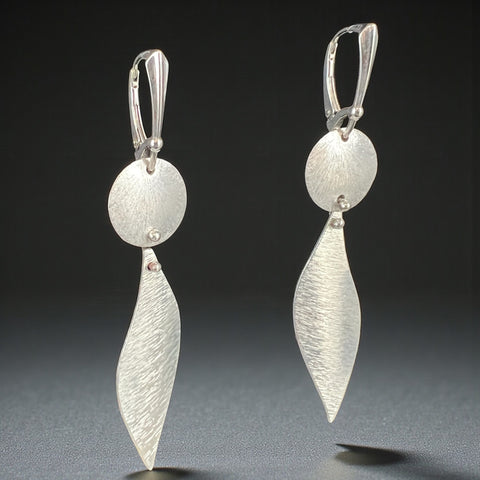 Elongated Leaf Satin Drop Earrings