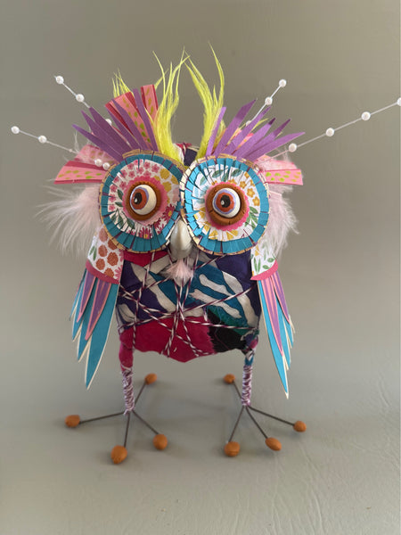Pink/Blue Owl by Joyce Curvin