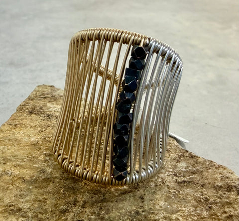 Two Tone Ring with Raw Oxide Beads