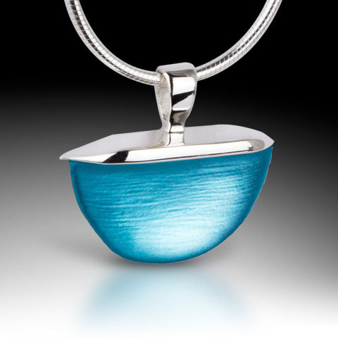 Blue Blended Nest Necklace, Opalescent Glass