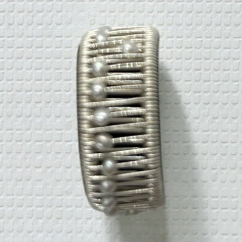 Sterling Silver Ring with Freshwater Pearls