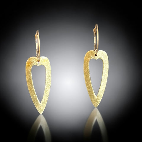Gold Open Heart Earrings