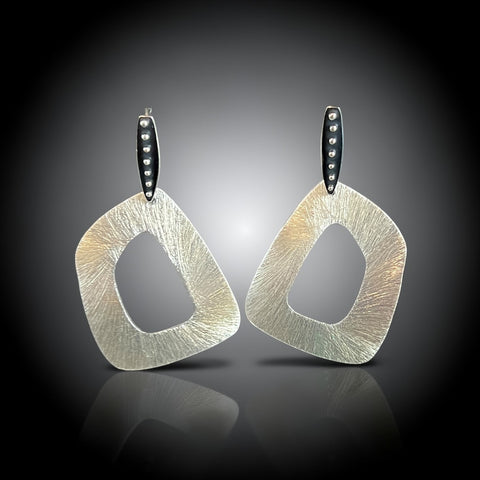 Modern Silver Geometric Earrings