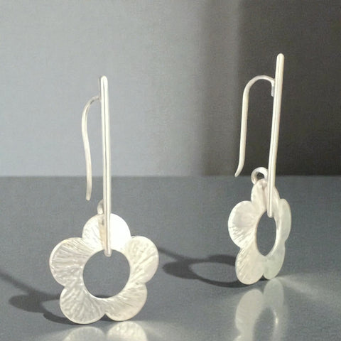 Open Flower Drop Earrings