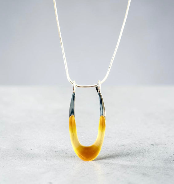Orange and Gold Loop Pendant