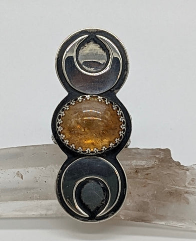 Citrine Triple Goddess Ring