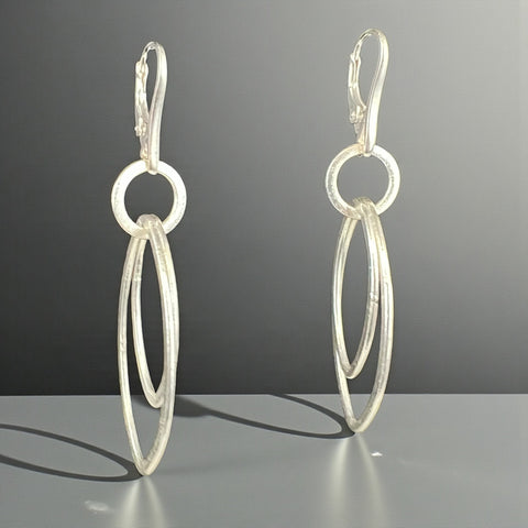 Modern Double Oval Hoop Earrings