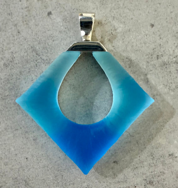 Blue Blended Diamond Pendant