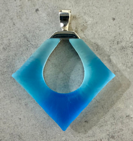 Blue Blended Diamond Pendant