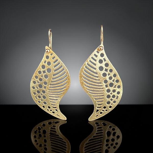 Gold Leaf Dangle Earrings