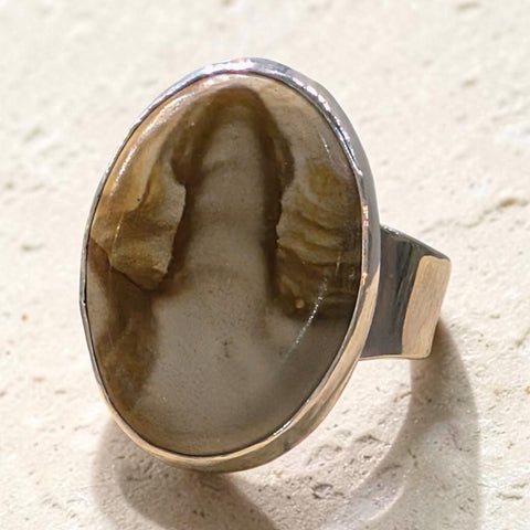 Lingam Jasper Ring in Sterling Silver