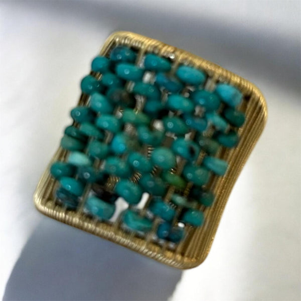 Gold Plated Ring with Turquoise Stones