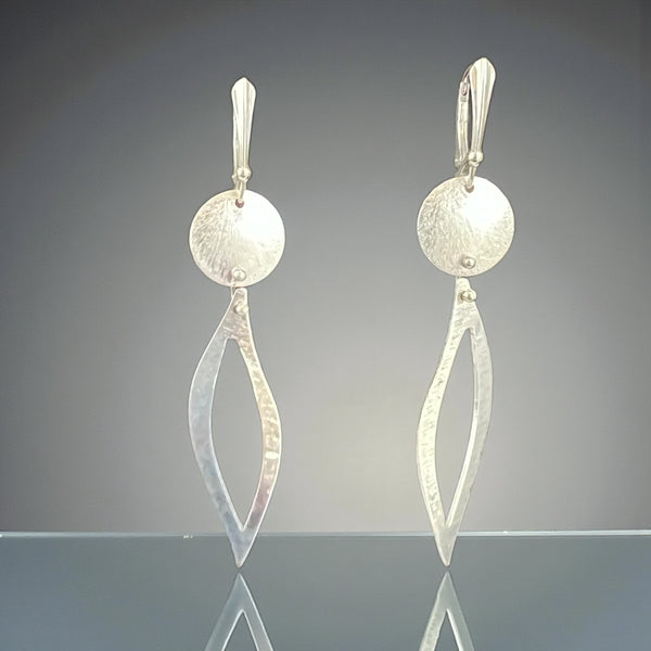 Open Leaf Satin Drop Earrings