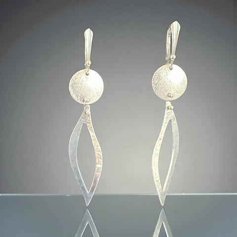 Open Leaf Satin Drop Earrings