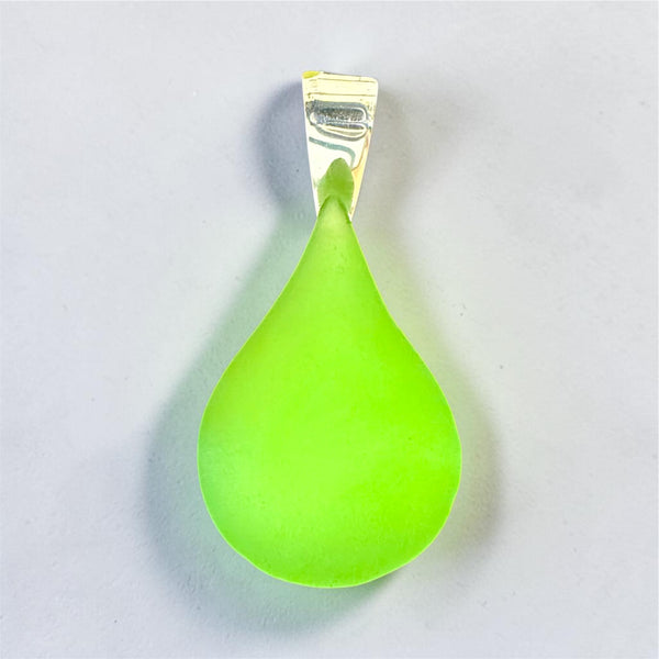 Green Teardrop Glass Necklace