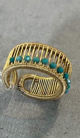 Gold Filled Ring with 2mm Turquoise Stones
