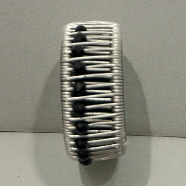 Sterling Silver Ring with Black Spinel