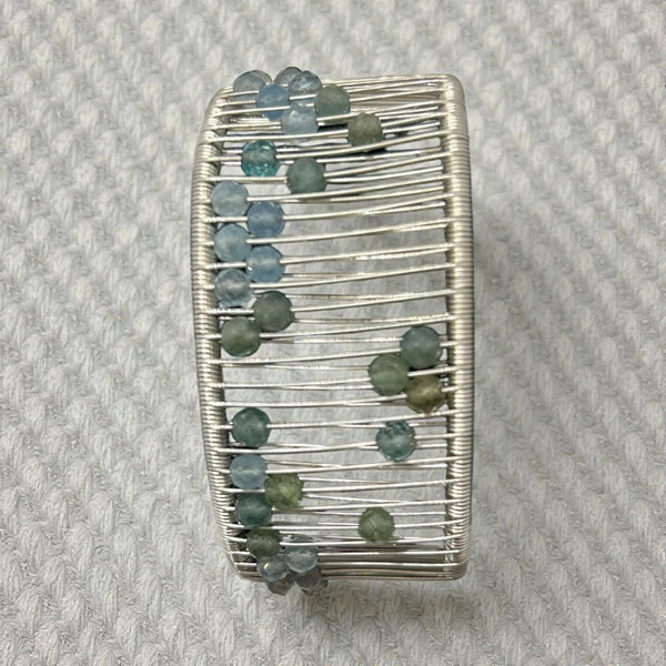 Sterling Silver Bracelet with Double Faceted Apatite