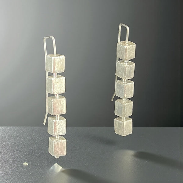 Satin Cube Column Earrings