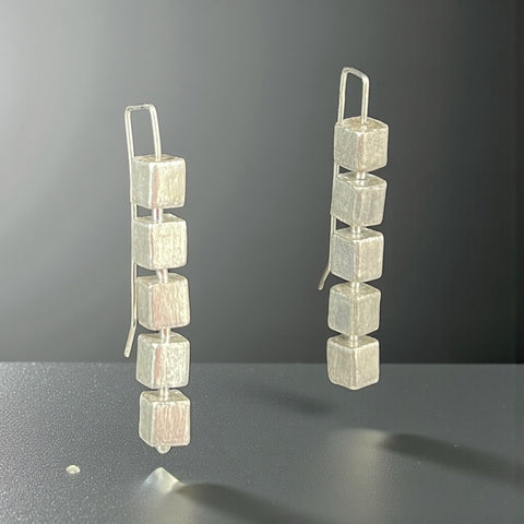 Satin Cube Column Earrings