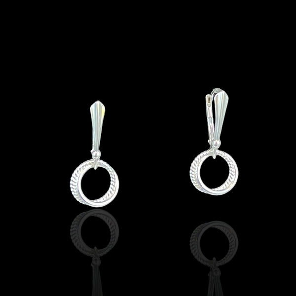 Small and Delicate Twisted Wire Hoop Lever Back Earrings