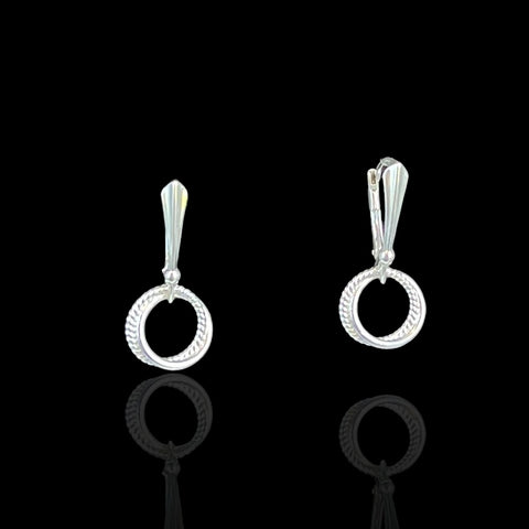 Small and Delicate Twisted Wire Hoop Lever Back Earrings
