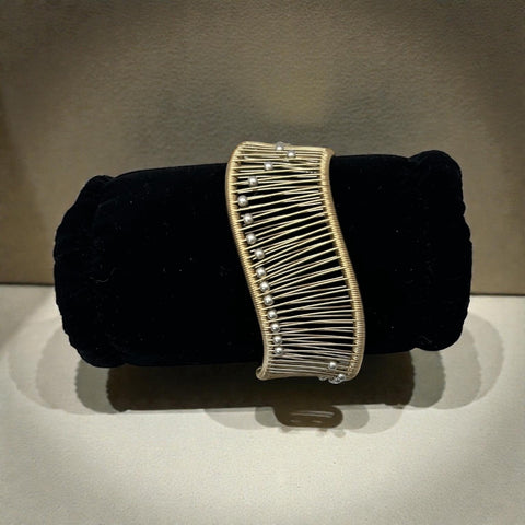 Gold Filled Wave Bracelet with Sterling Silver Balls