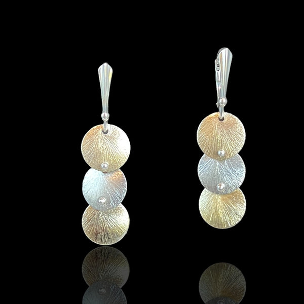 Three Part Circular Dangle Earrings