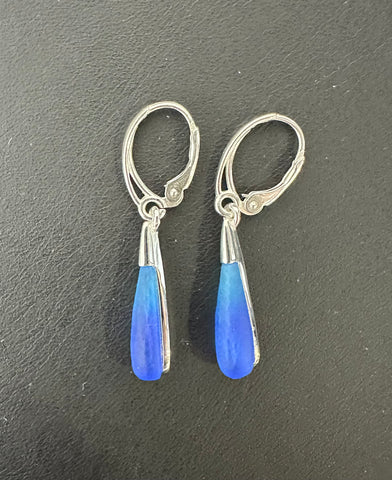 Mixed Blue Globe Earrings