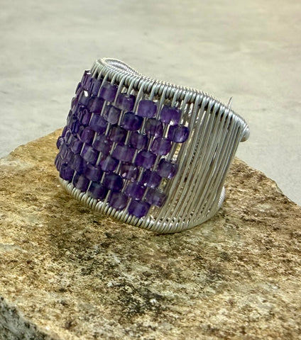 Amethyst Cubed Ring ￼