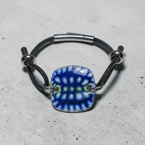 Blue, White and Yellow Enamel Bracelet