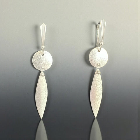 Tapered Leaf Satin Drop Earrings