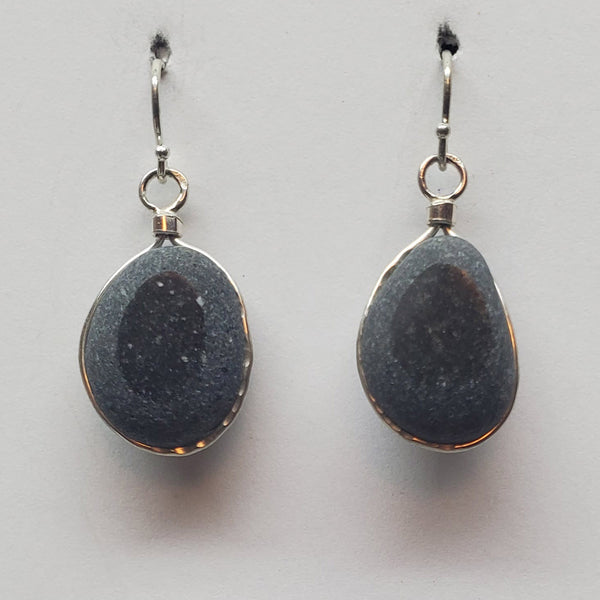 Petite Sterling Basalt Earrings