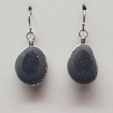 Petite Sterling Basalt Earrings