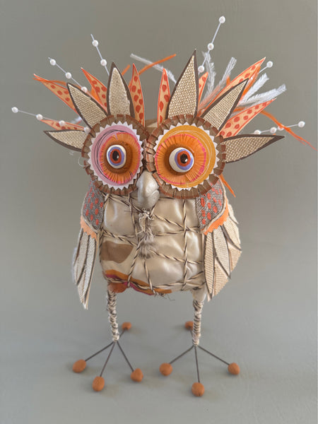 Beige/Orange Owl by Joyce Curvin