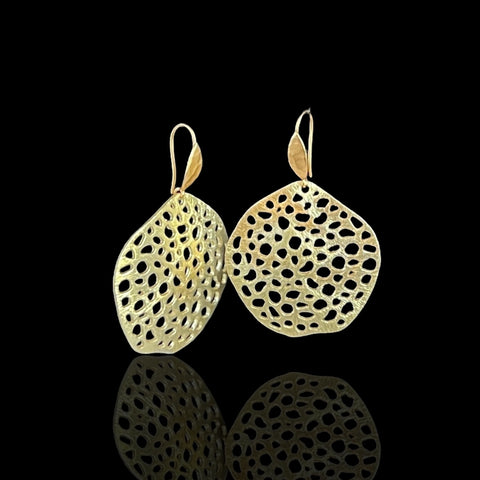 Openwork Circle Design Statement Earrings (Gold)